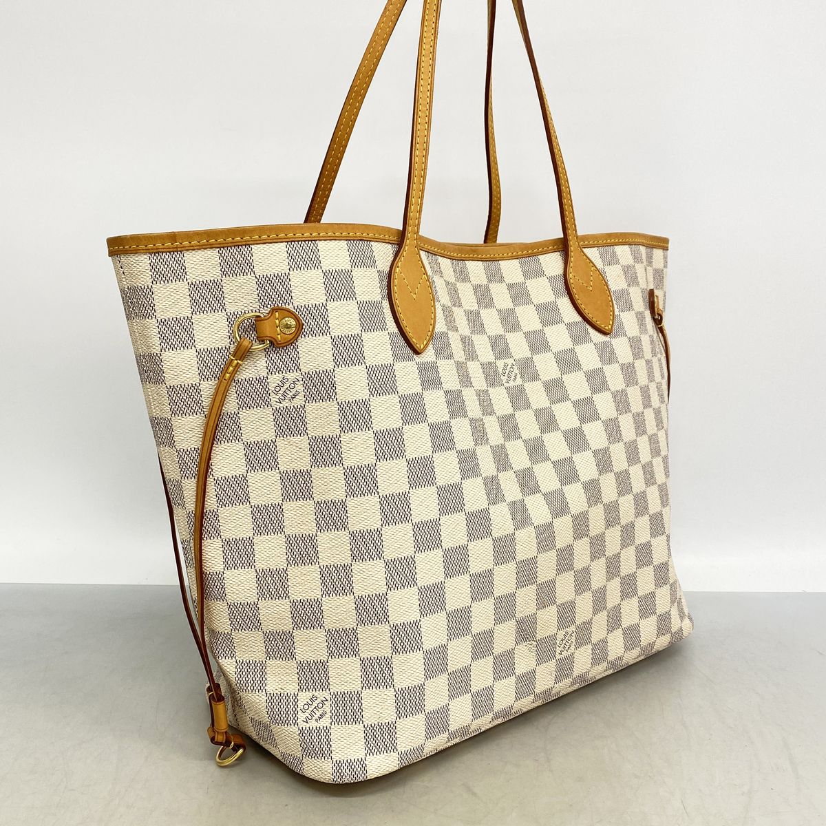 Louis Vuitton Tote Bag Damier Azur Neverfull MM White — view 2
