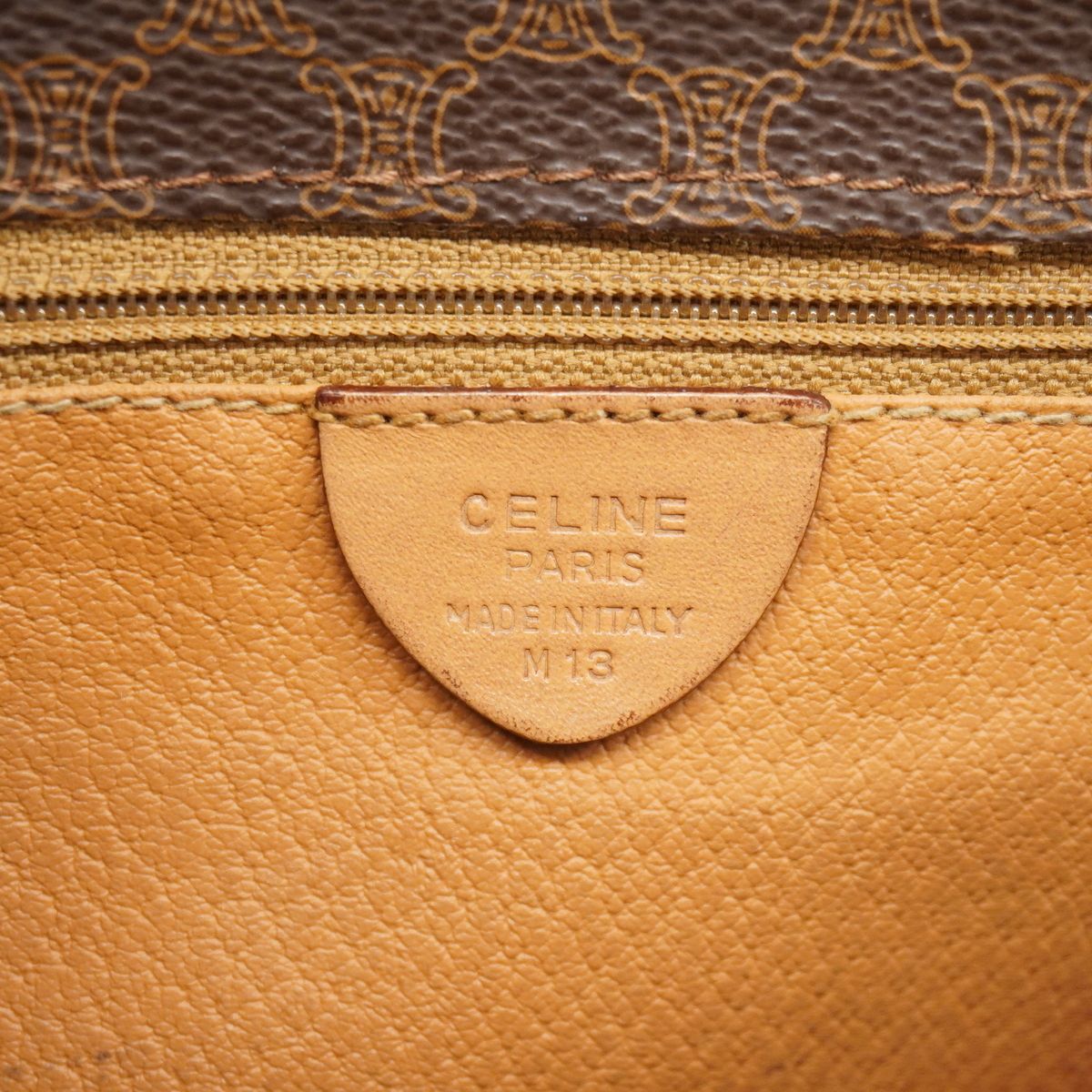 Celine Shoulder Bag Macadam Brown Gold — view 5