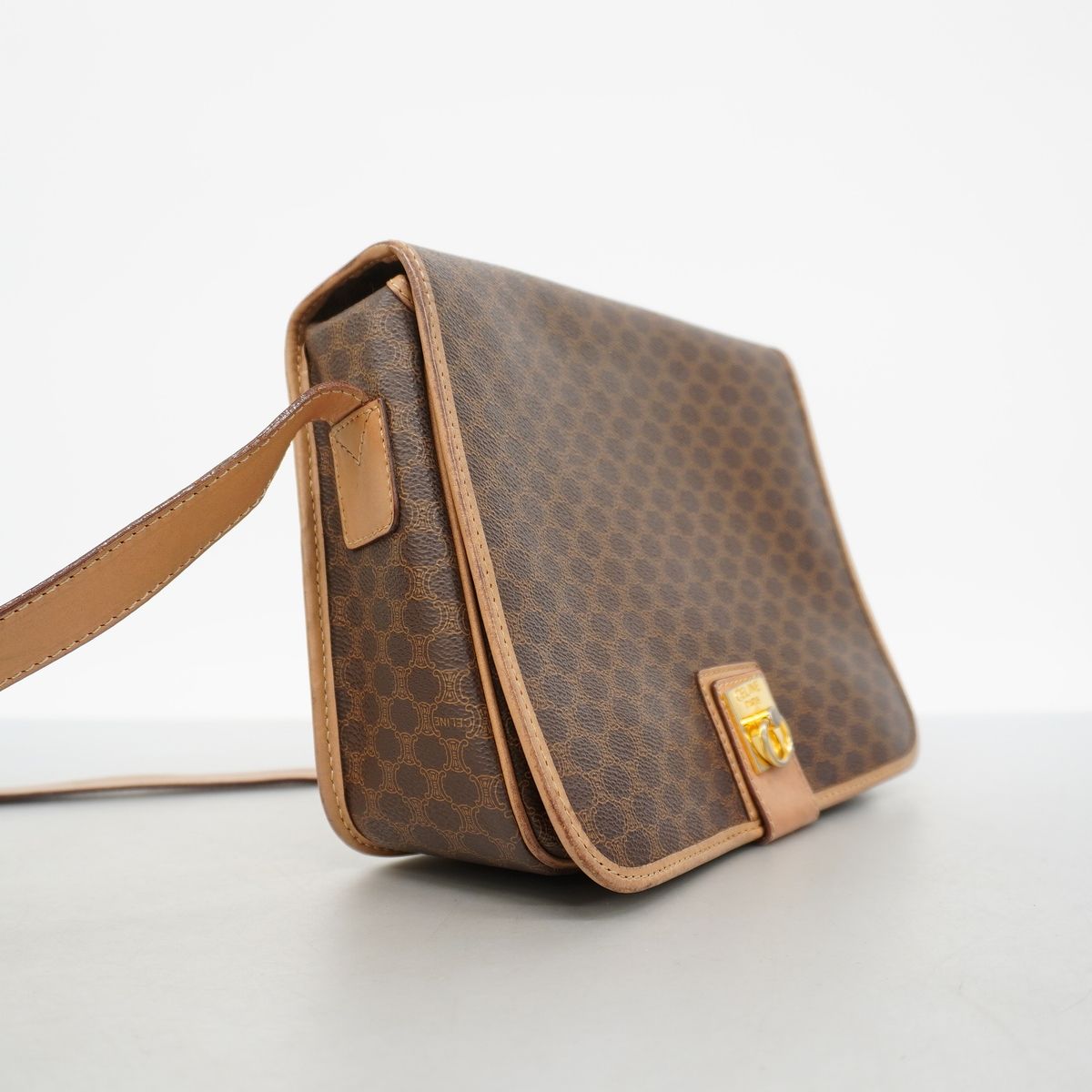 Celine Shoulder Bag Macadam Brown Gold — view 2