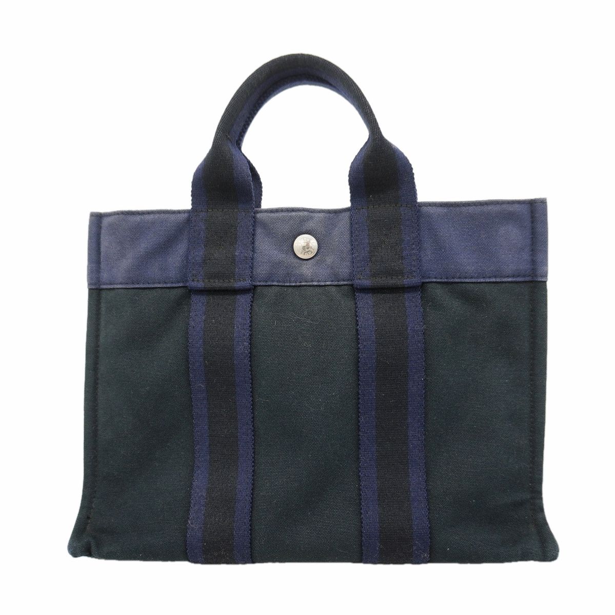 Hermes Tote Bag Fourre Tout PM Canvas Black Silver