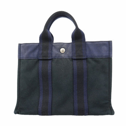 Hermes Tote Bag Fourre Tout PM Canvas Black Silver