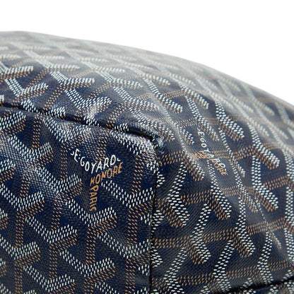 Goyard Saint Louis PM Tote Shoulder Bag Navy Leather — view 4