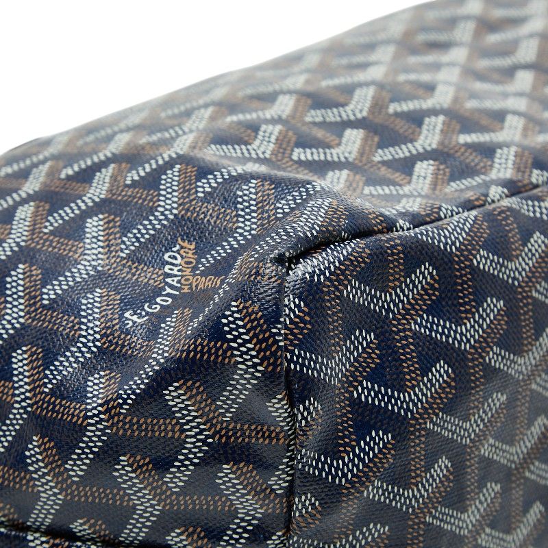 Goyard Saint Louis PM Tote Shoulder Bag Navy Leather — view 5