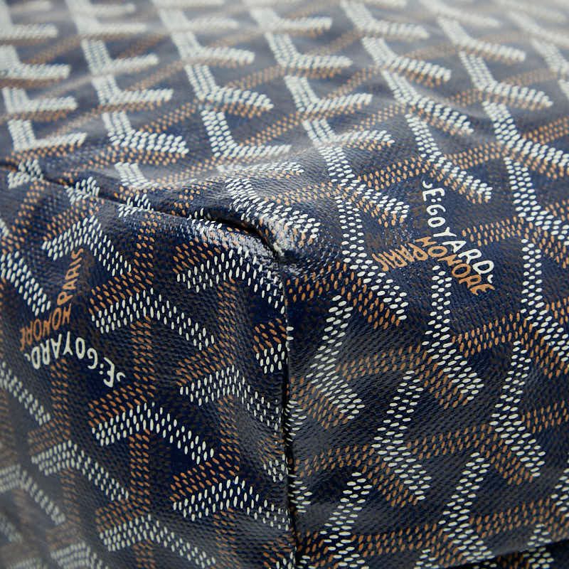 Goyard Saint Louis PM Tote Shoulder Bag Navy Leather — view 6