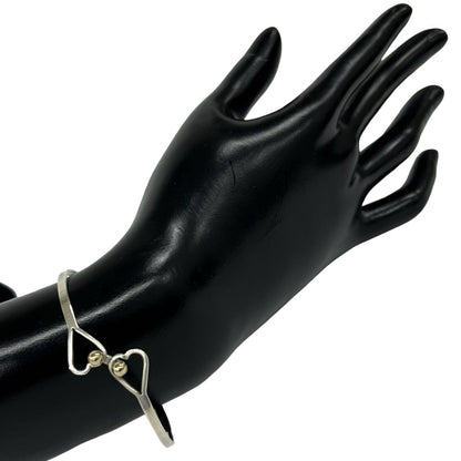 Tiffany & Co Vintage Hook Eye Double Heart Bangle Silver Bracelet — view 2