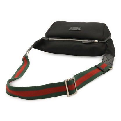 Gucci Sherry Line Belt Bag Crossbody Nylon Canvas Black Red Green — view 2