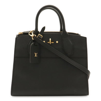 Louis Vuitton City Steamer PM 2-Way Shoulder Bag Leather Noir Black