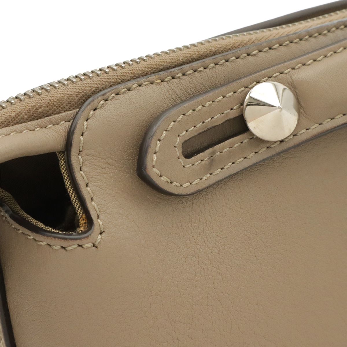 Fendi by the Way 2-Way Shoulder Bag Leather Gray Silver — view 4