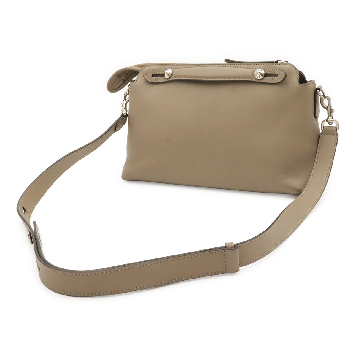 Fendi by the Way 2-Way Shoulder Bag Leather Gray Silver — view 2