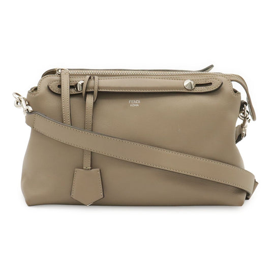 Fendi by the Way 2-Way Shoulder Bag Leather Gray Silver