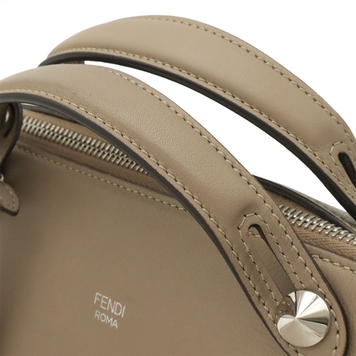 Fendi by the Way 2-Way Shoulder Bag Leather Gray Silver — view 4