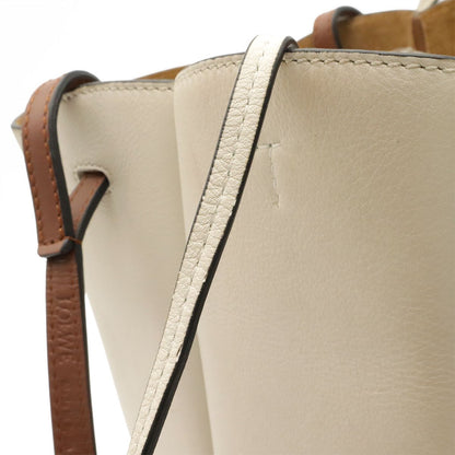Loewe Shell Tote Small Shoulder Bag Leather Soft White Brown — view 5
