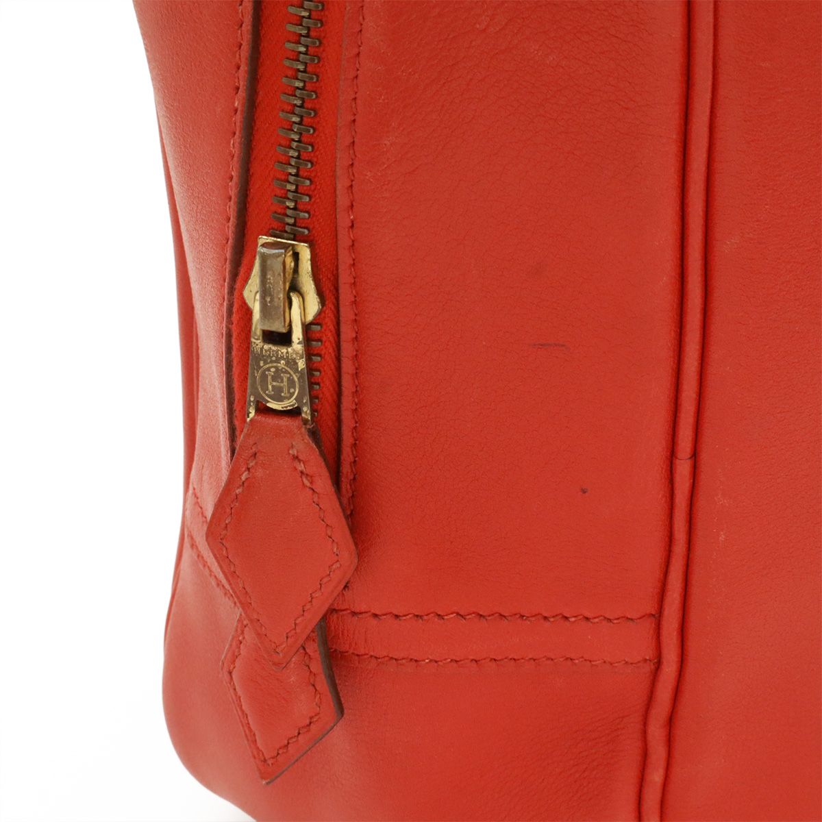 Hermes Plume 32 Tote Bag Courchevel Leather Rouge Vif Red Gold — view 6
