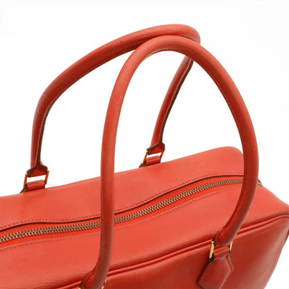 Hermes Plume 32 Tote Bag Courchevel Leather Rouge Vif Red Gold — view 5