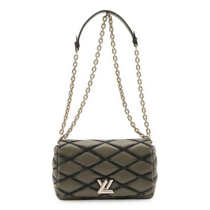 Louis Vuitton Maltage Chain Shoulder Bag Matelasse Pattern Leather Anthracite