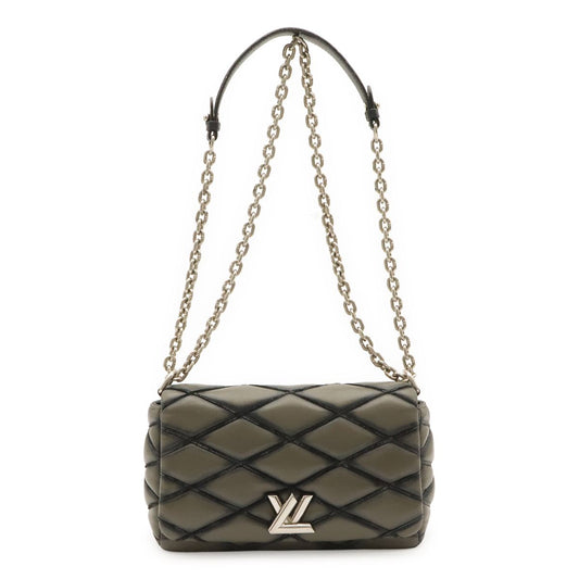 Louis Vuitton Maltage Chain Shoulder Bag Matelasse Pattern Leather Anthracite