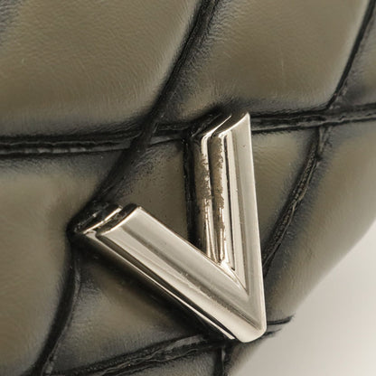 Louis Vuitton Maltage Chain Shoulder Bag Matelasse Pattern Leather Anthracite — view 5