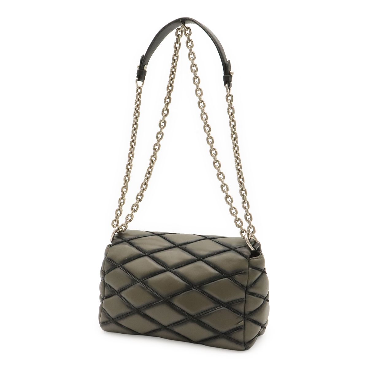 Louis Vuitton Maltage Chain Shoulder Bag Matelasse Pattern Leather Anthracite — view 2