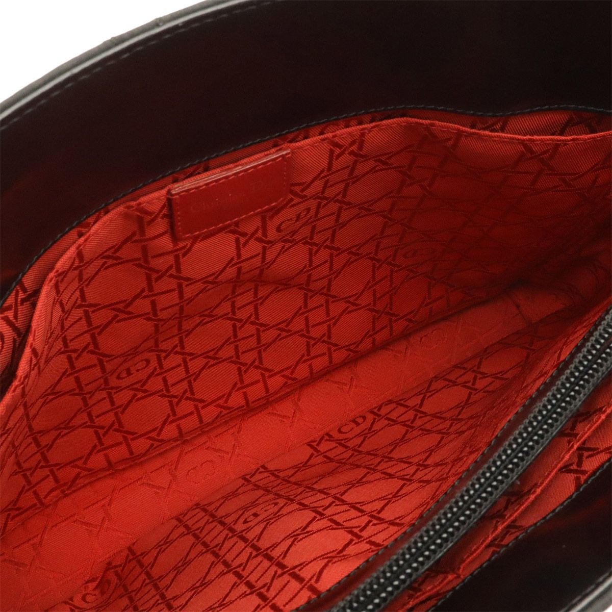 Dior Cannage Tote Bag Nylon Leather Black Silver — view 8