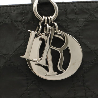 Dior Cannage Tote Bag Nylon Leather Black Silver — view 5