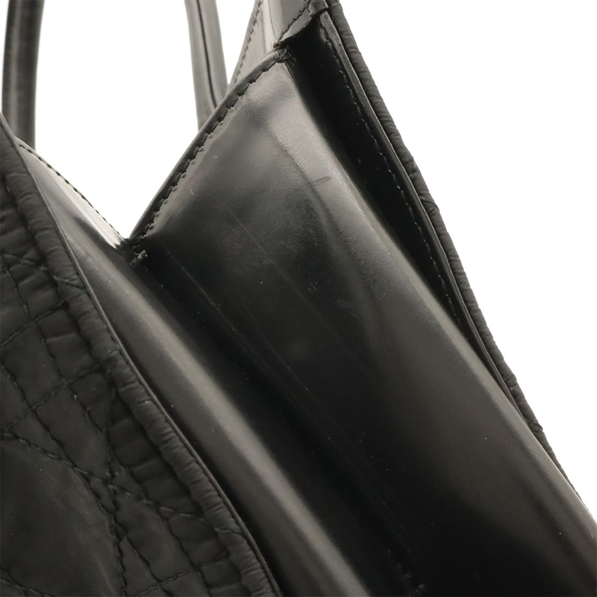 Dior Cannage Tote Bag Nylon Leather Black Silver — view 4