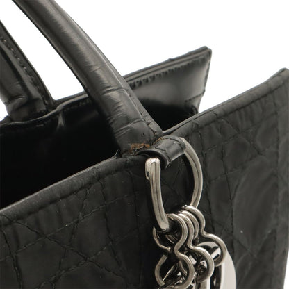 Dior Cannage Tote Bag Nylon Leather Black Silver — view 6