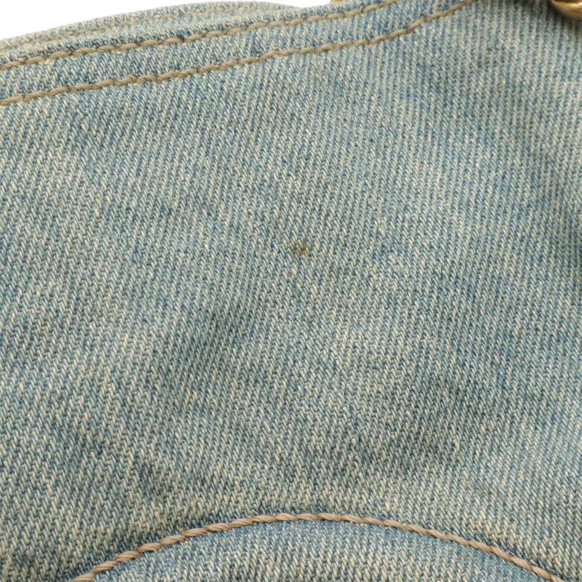 Gucci Soho Interlocking G Logo Chain Tote Shoulder Bag Denim Leather Light Blue — view 4