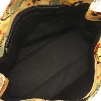 Chanel Quilted Jumbo CC Logo Chain Tote Shoulder Bag Multicolor Gold — view 6