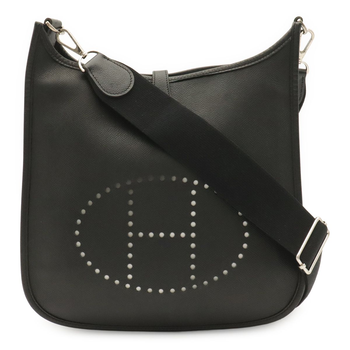 Hermes Evelyne 3 III PM Shoulder Bag Crossbody Veau Epsom Black Silver