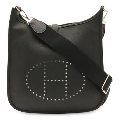 Hermes Evelyne 3 III PM Shoulder Bag Crossbody Veau Epsom Black Silver