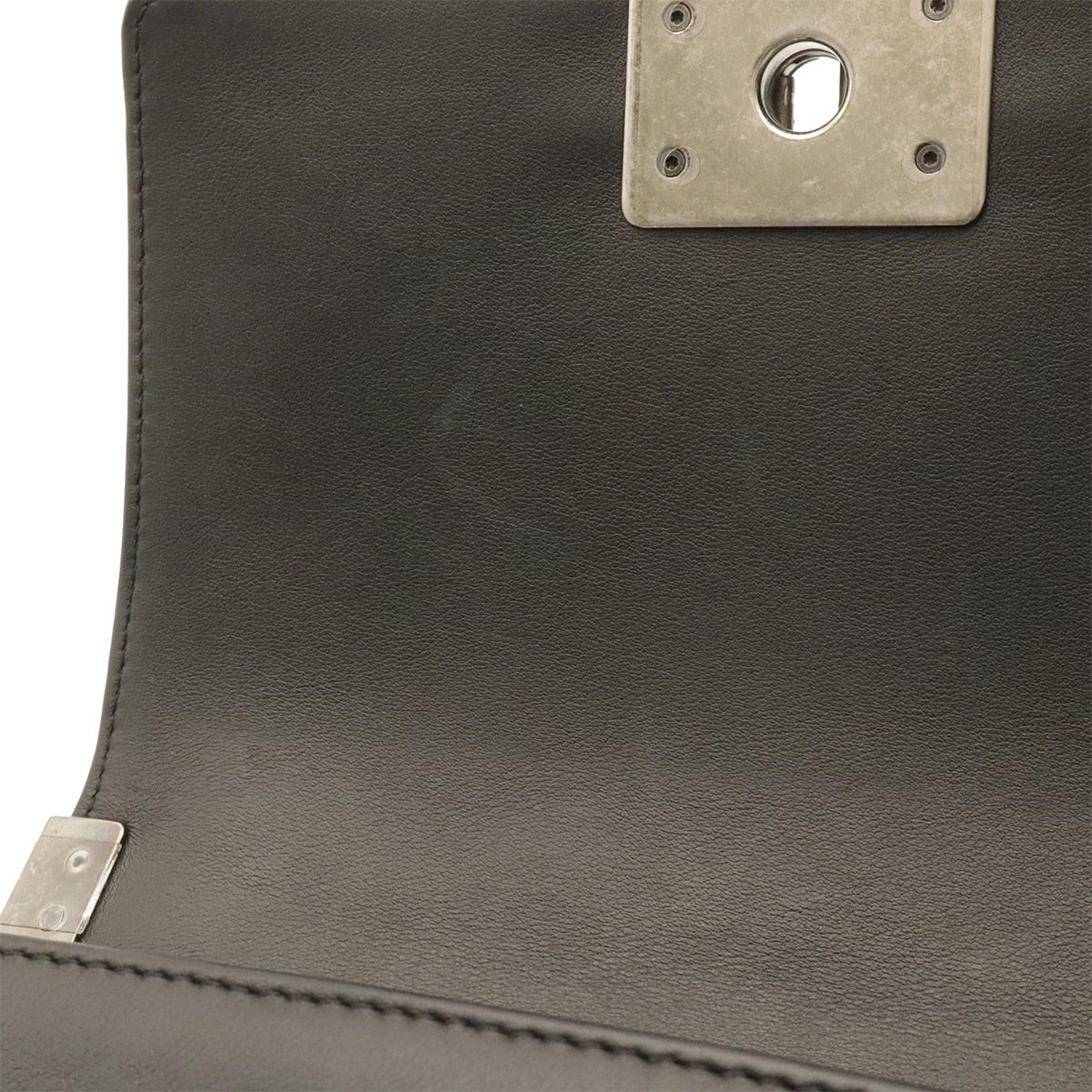 Chanel Boy Quilted CC Logo Chain Shoulder Bag Crossbody Velour Black Silver — view 8
