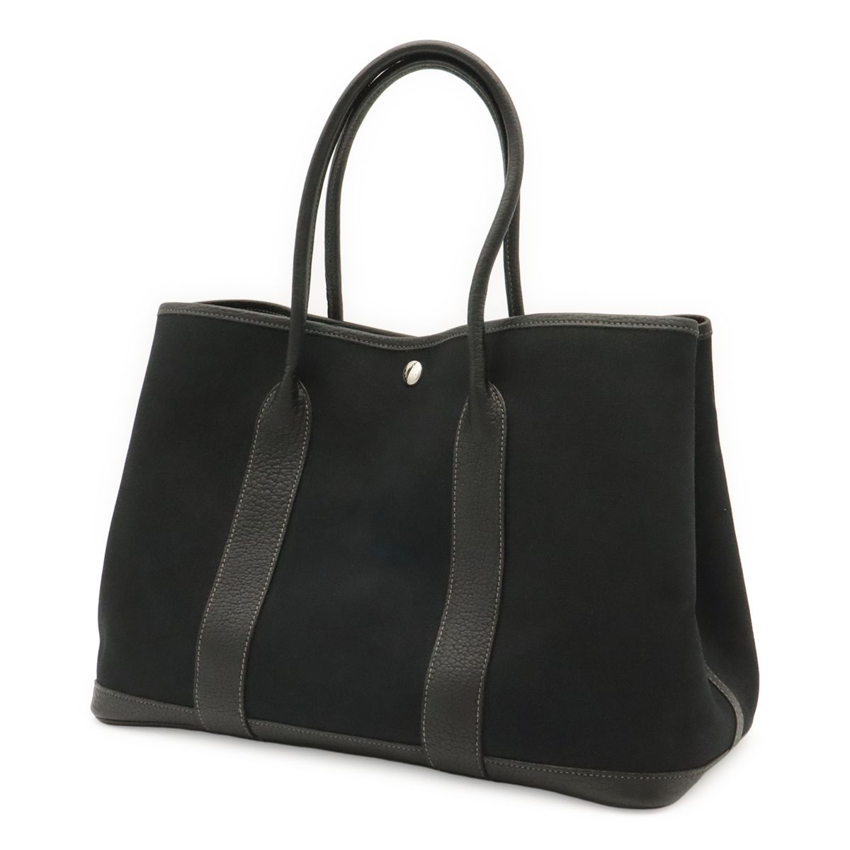 Hermes Garden Party PM Tote Shoulder Bag Toile Officier Canvas Black — view 2