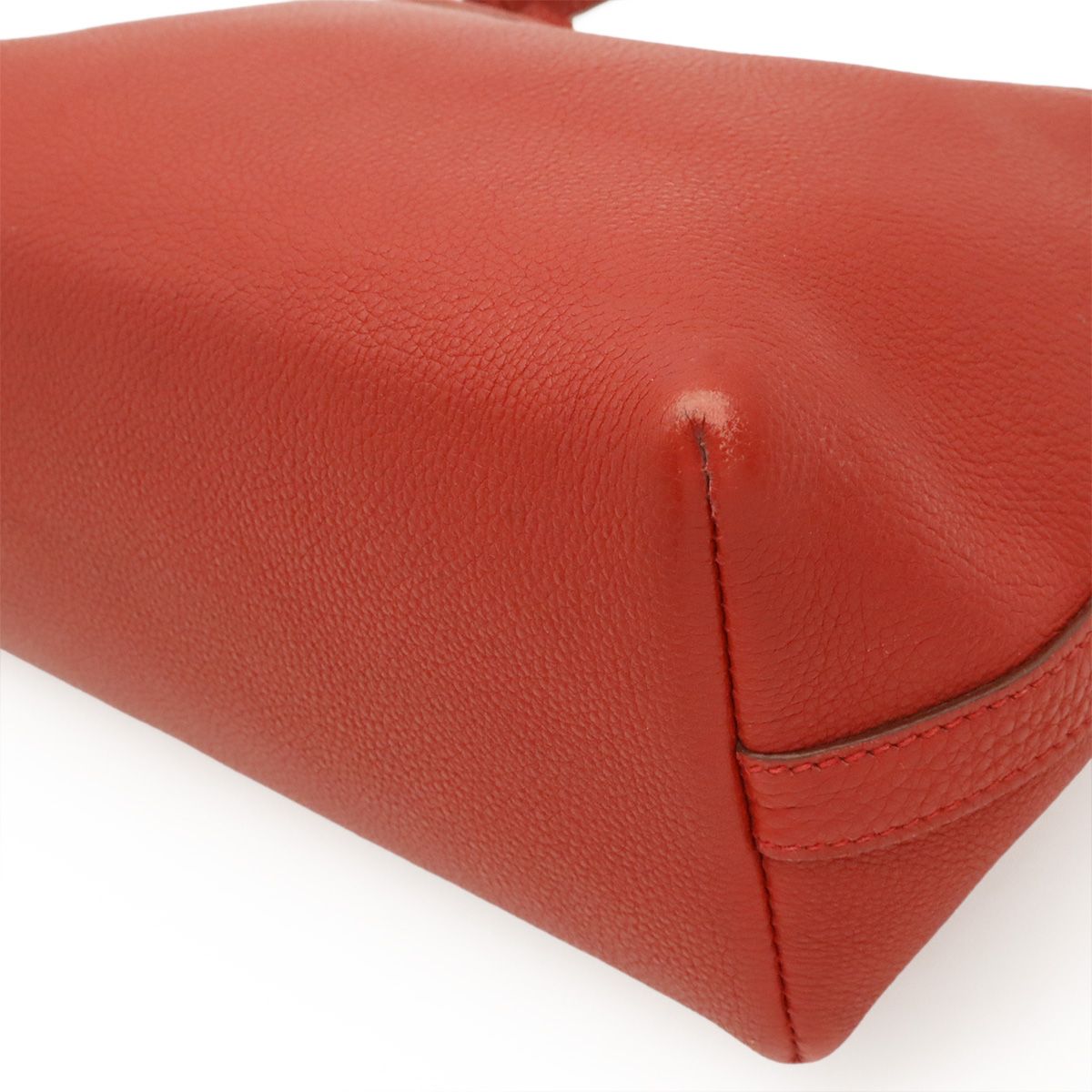 Hermes Berline PM Shoulder Bag Togo Leather Rouge Vif Silver — view 3