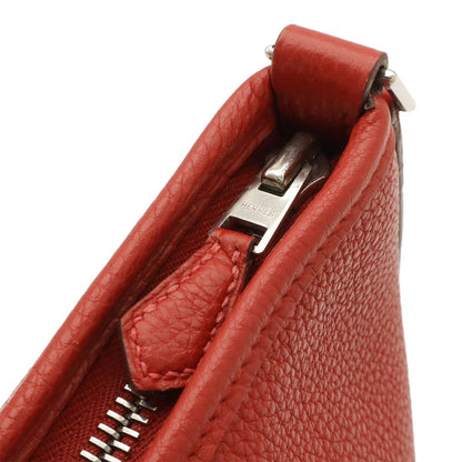 Hermes Berline PM Shoulder Bag Togo Leather Rouge Vif Silver — view 5