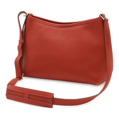Hermes Berline PM Shoulder Bag Togo Leather Rouge Vif Silver — view 2