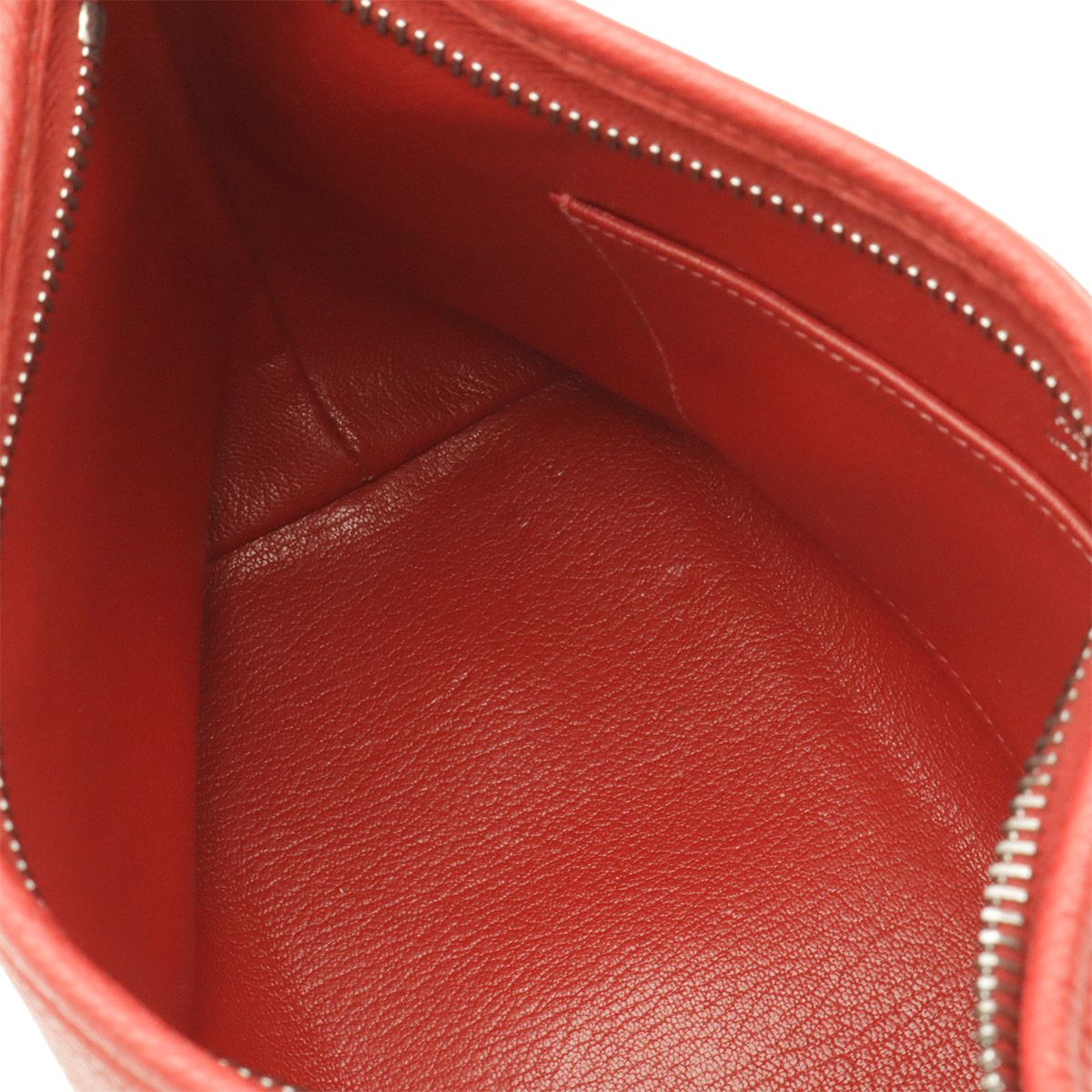 Hermes Berline PM Shoulder Bag Togo Leather Rouge Vif Silver — view 6