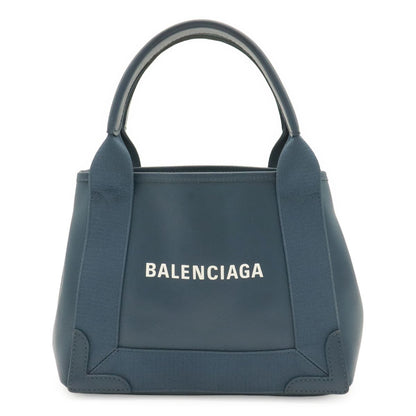 Balenciaga Navy Cabas XS Logo Tote Bag Leather Sapphire Blue