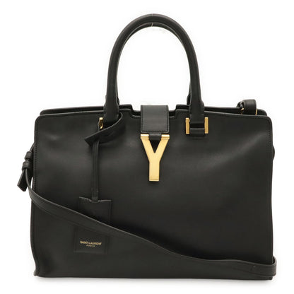 Saint Laurent Paris YSL Line Petit Cabas 2-Way Shoulder Bag Leather Black