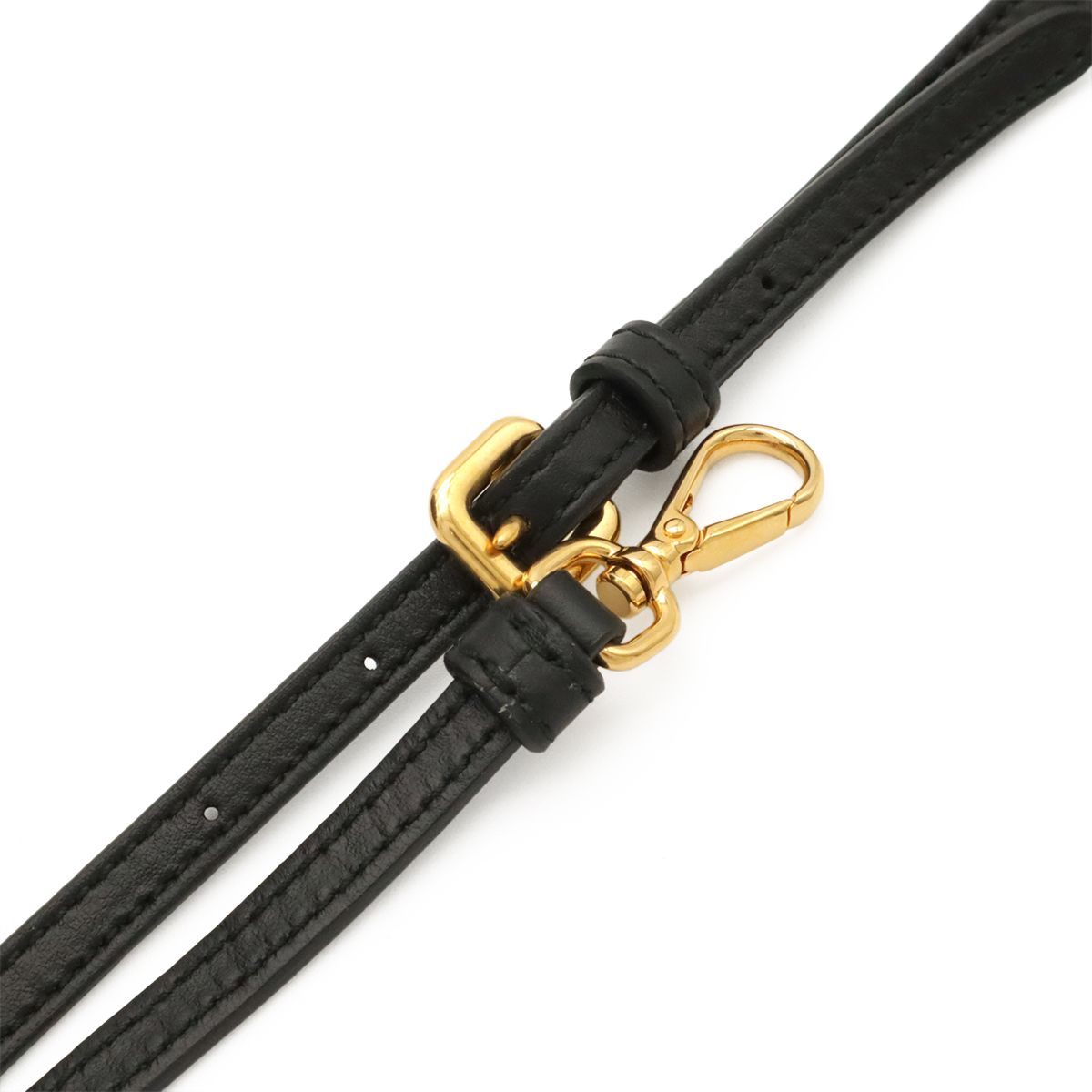 Prada Logo Jacquard Bucket Bag Drawstring 2-Way Canvas Leather Nero Black Gold — view 6