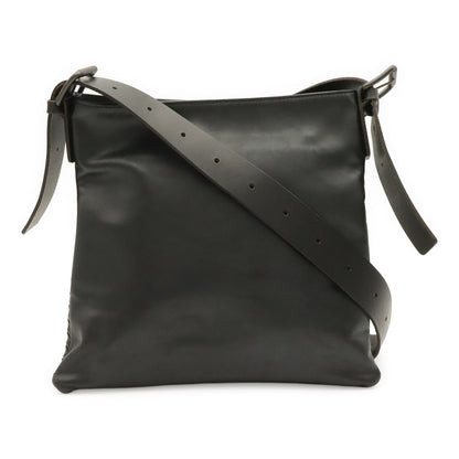 Bottega Veneta Intrecciato Shoulder Bag Crossbody Leather Black