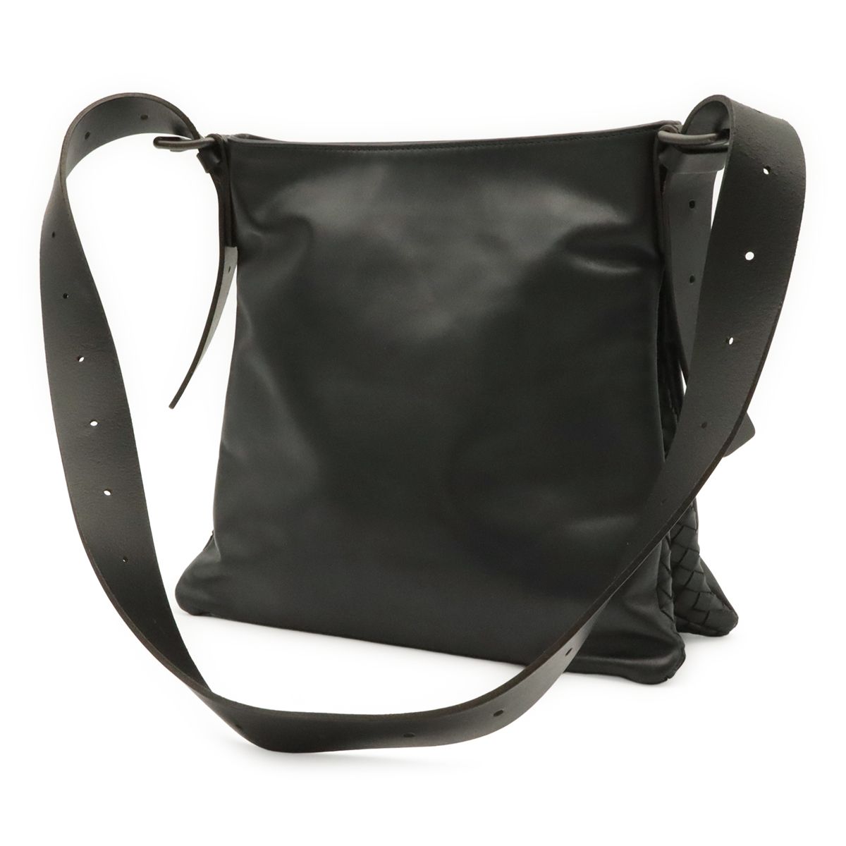 Bottega Veneta Intrecciato Shoulder Bag Crossbody Leather Black — view 2