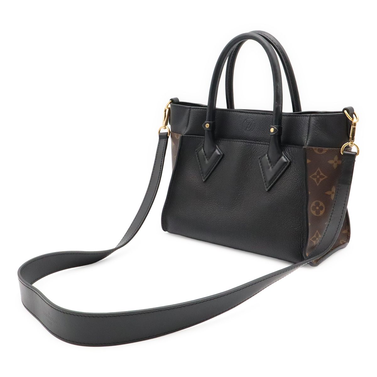 Louis Vuitton Monogram on My Side PM 2-Way Shoulder Bag Leather Noir Black — view 2