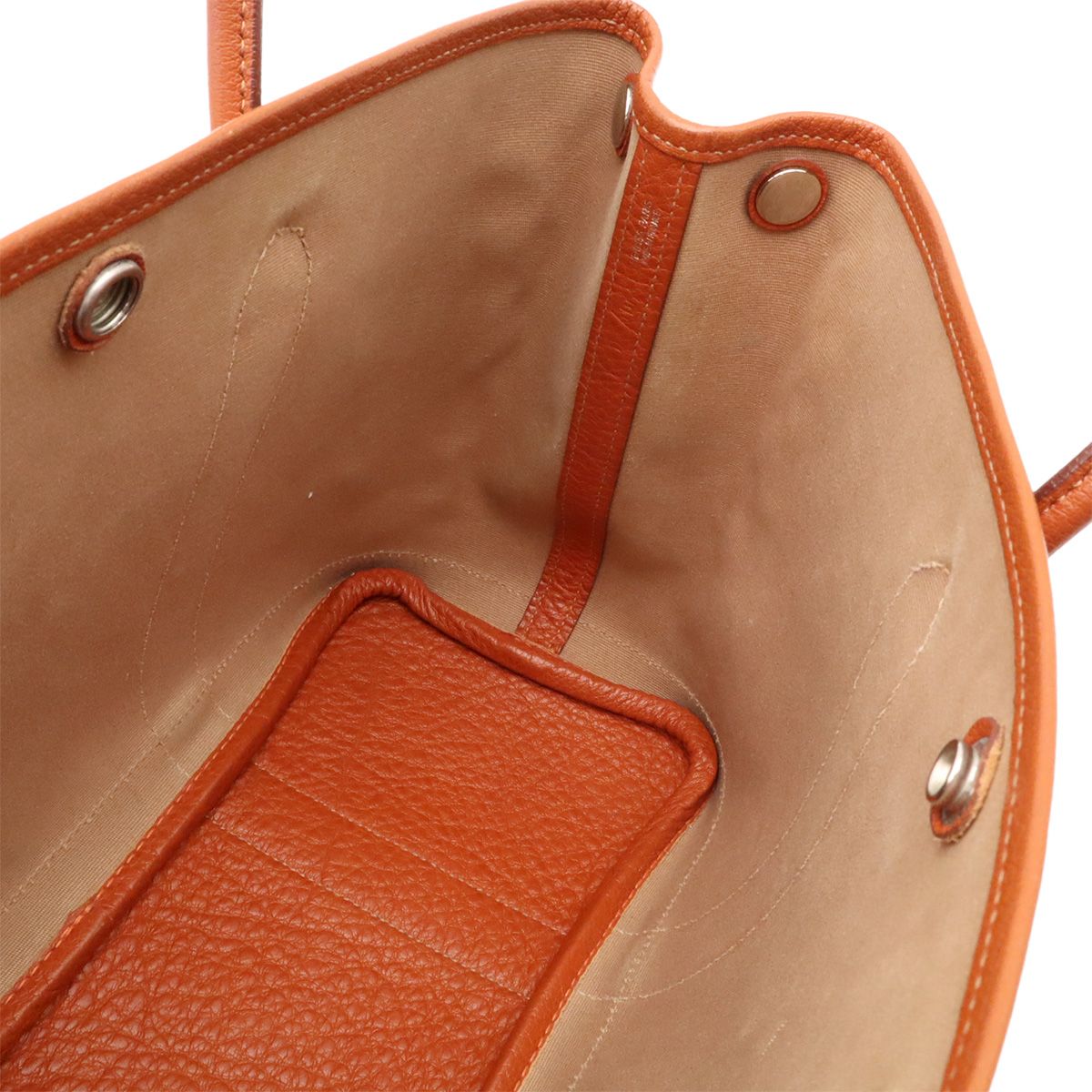 Hermes Garden Party TPM Tote 2-Way Shoulder Bag Toile Officier Buffalo Orange — view 8