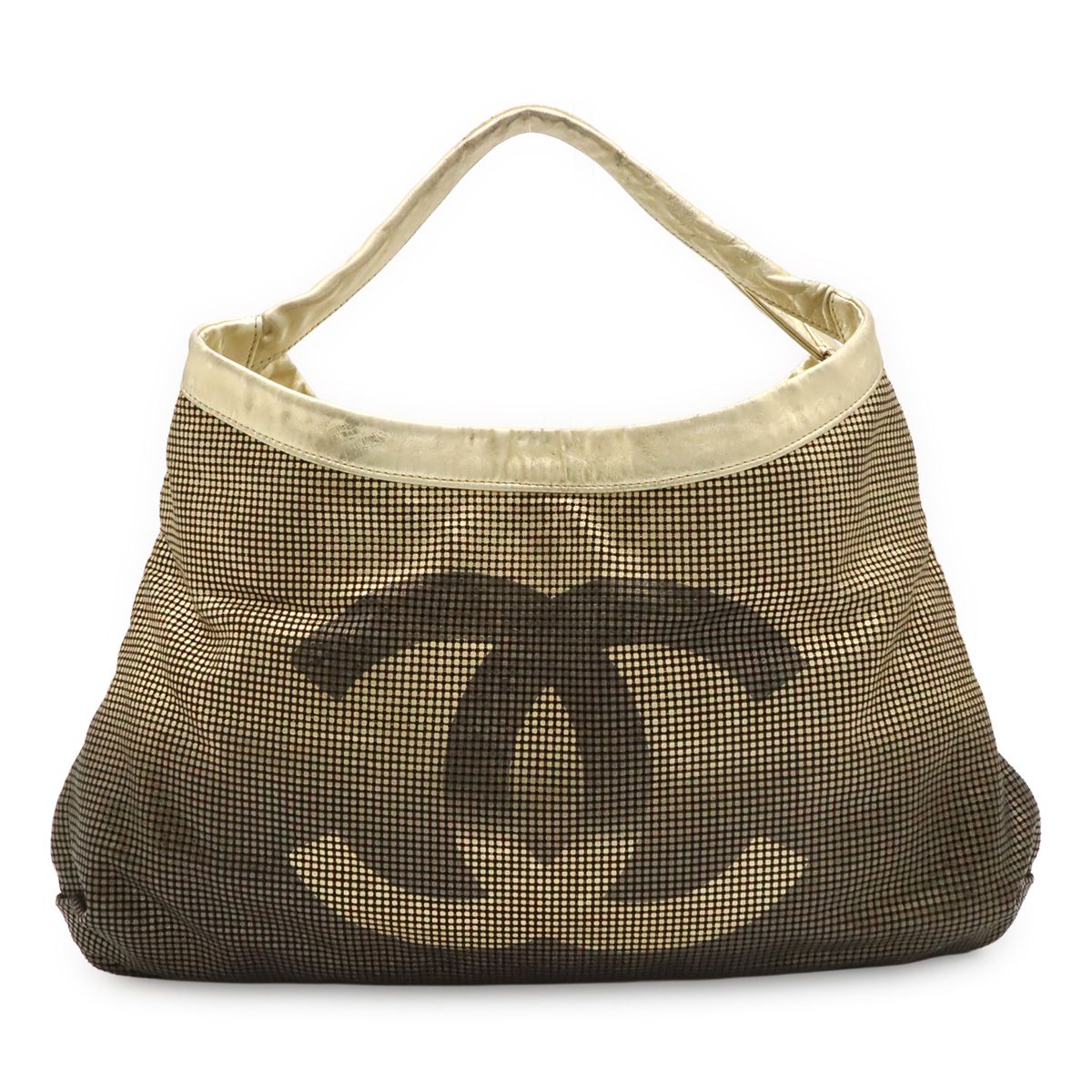 Chanel Hollywood Hobo Shoulder Bag Gradient Sequin Leather Gold Black
