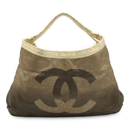 Chanel Hollywood Hobo Shoulder Bag Gradient Sequin Leather Gold Black
