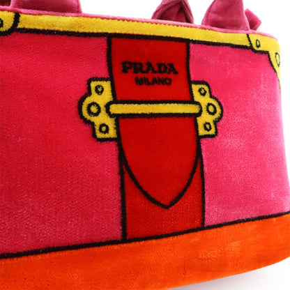 Prada Caietrompe L'oeil Mini Canapa 2-Way Shoulder Bag Velvet Pink Multicolor — view 7