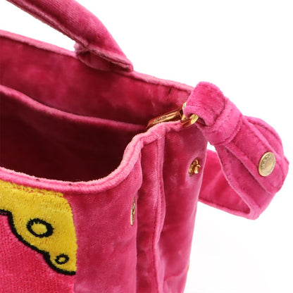 Prada Caietrompe L'oeil Mini Canapa 2-Way Shoulder Bag Velvet Pink Multicolor — view 6