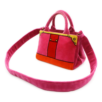 Prada Caietrompe L'oeil Mini Canapa 2-Way Shoulder Bag Velvet Pink Multicolor — view 2