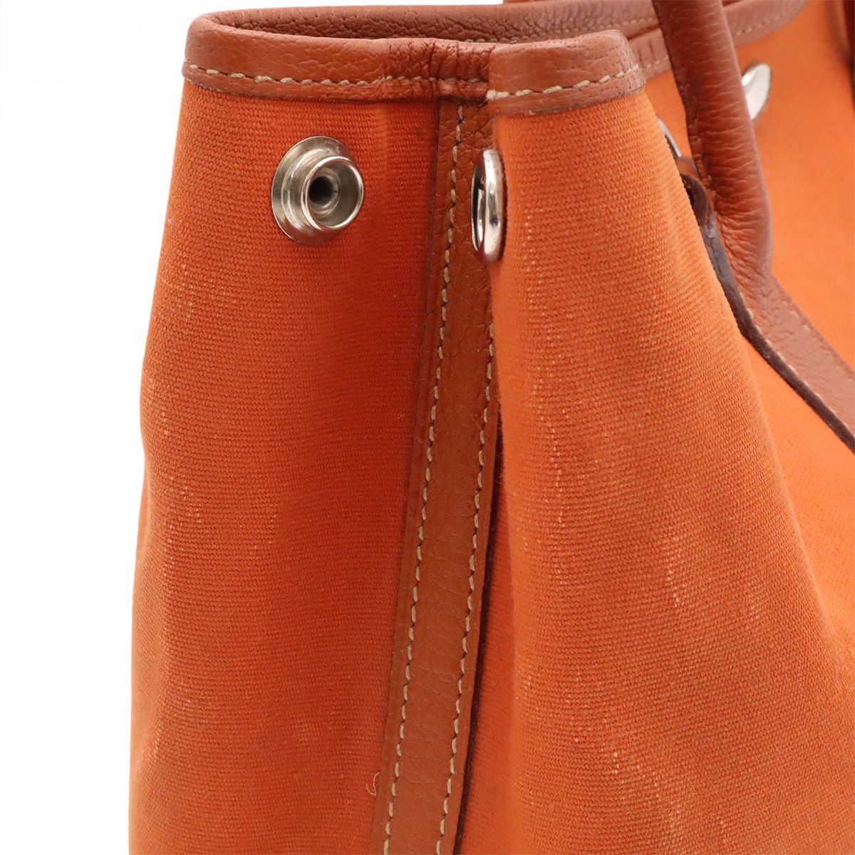 Hermes Garden Party TPM Tote 2-Way Shoulder Bag Toile Officier Buffalo Orange — view 6