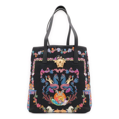 Versace Coral Theater la Medusa Tote Bag Canvas Black Multicolor Pop Up Limited